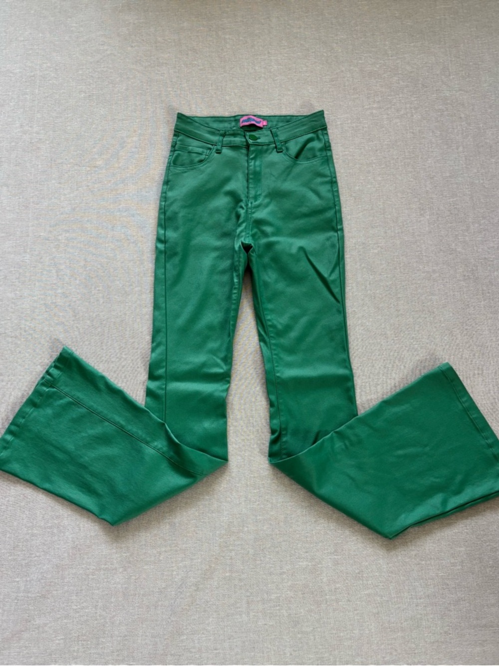 Edikted green faux leather flare pants. - Picture 5 of 16